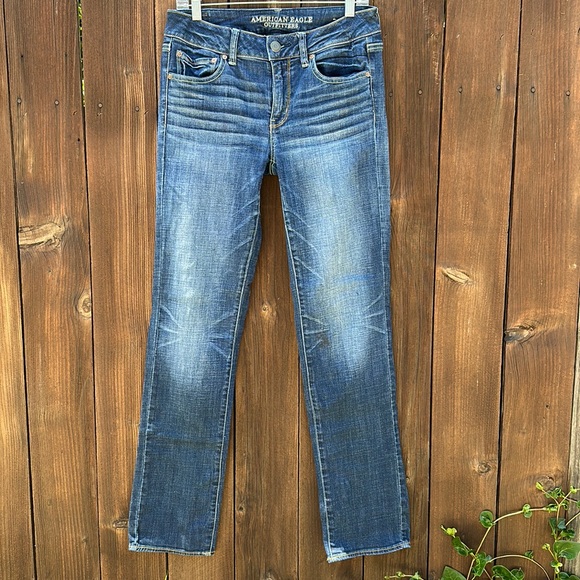 American Eagle Outfitters Denim - American Eagle Outfitters 🦅 Jeans Straight Leg Super Stretch SZ 8 Long Inseam